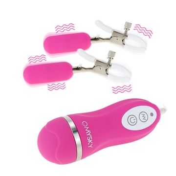 Vibrating Nipple Clamps with Wired Remote Control / Adult Sex Toys - EVE's SECRETS